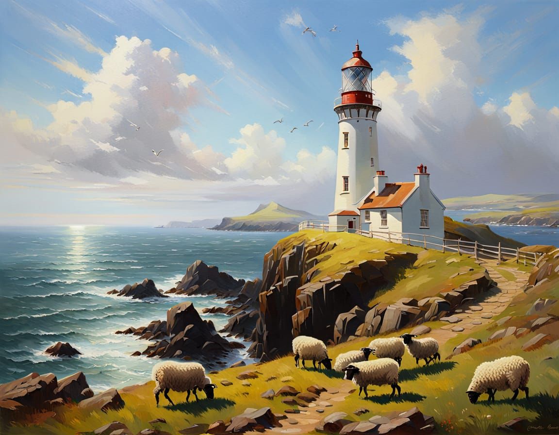 Twr Mawr Lighthouse, Wales, in Pastoral Style
