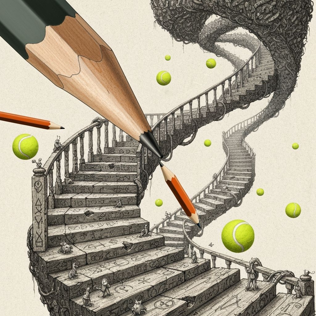 Colossal Pencil Draws Escher-esque Staircase with Whimsical ...