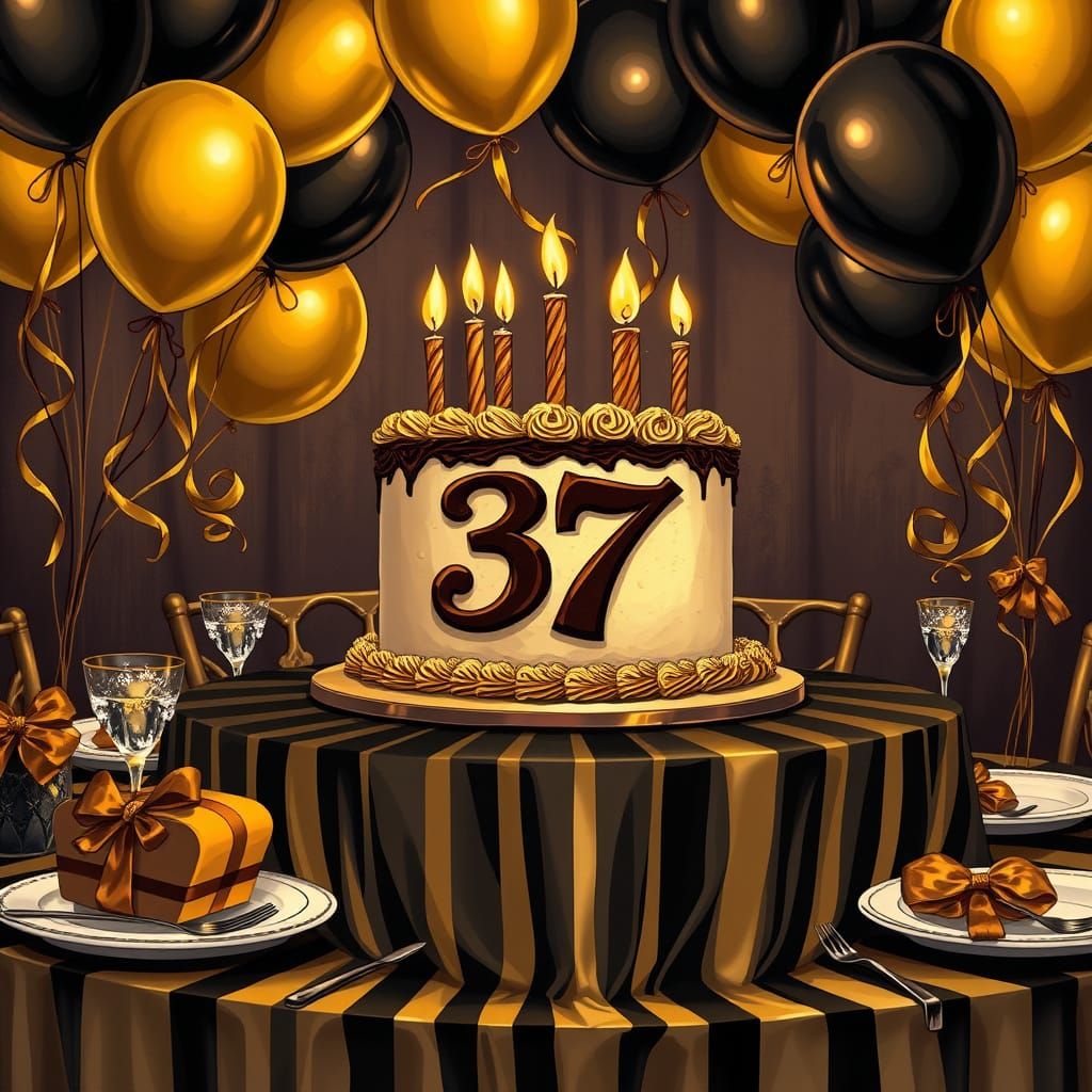 Sumptuous Birthday Cake in Lowbrow-Inspired Atmosphere