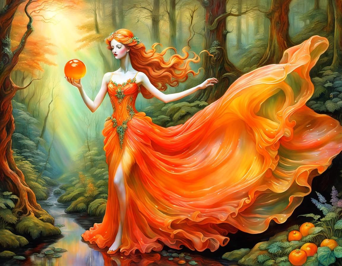 Gelatinous Lady Marmalade Sculpture in Aetherpunk Style