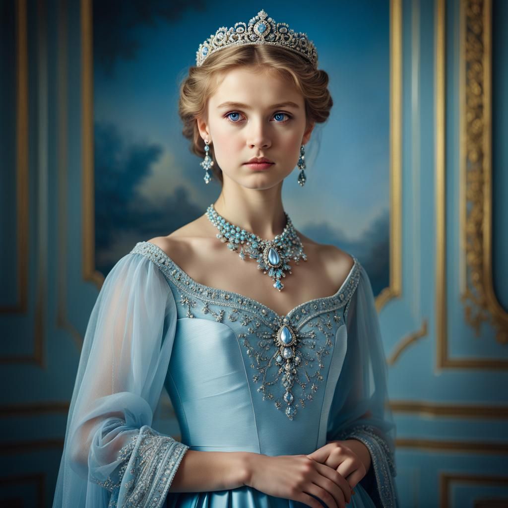 Regal Russian Princess Portrait in Neoclassical Style
