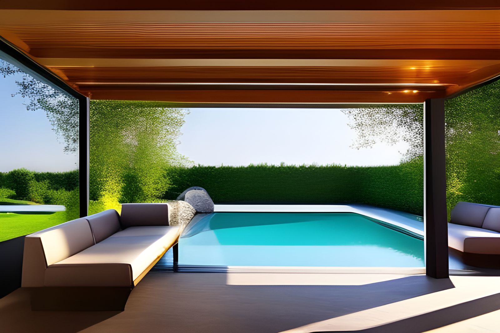 Luxurious Spa Room with Indoor Pool in Impressionist Style