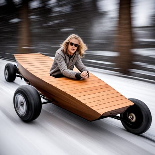 Homemade Wooden Go-Cart Image