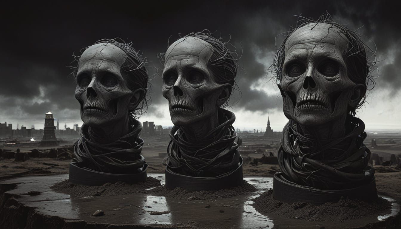 Surreal Oracle Standing in a Daunting Nightscape