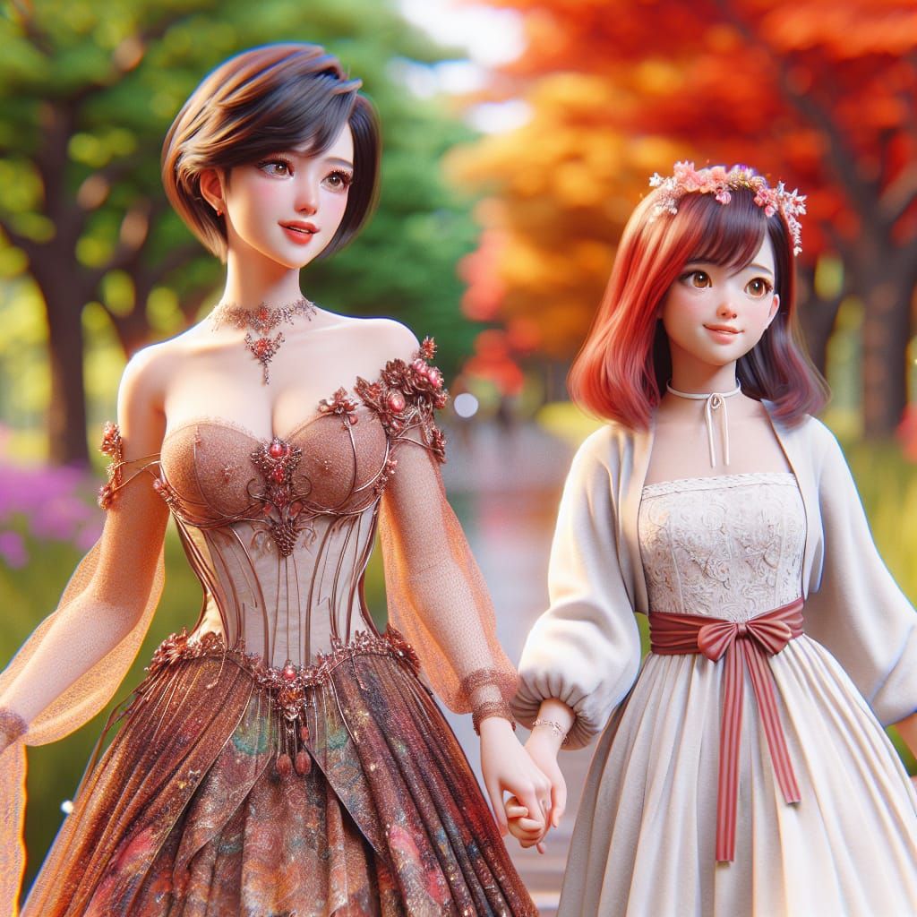 Animated Spring: Thai Woman and Japanese Girl