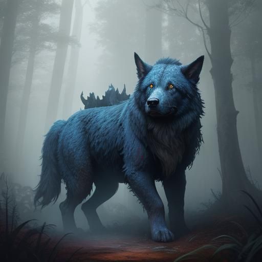 Mystical Forest Wanderer: Argentynski Dog in Fantasy Art