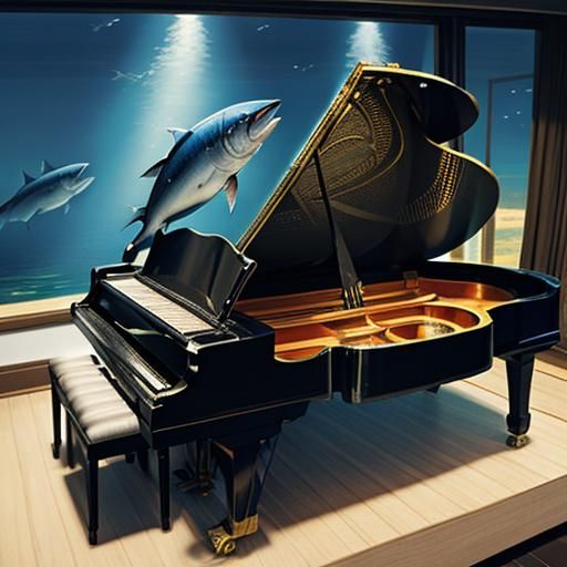 Anthropomorphic Tuna Tuning a Piano