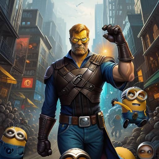 Minions in Comic Book Art Style
