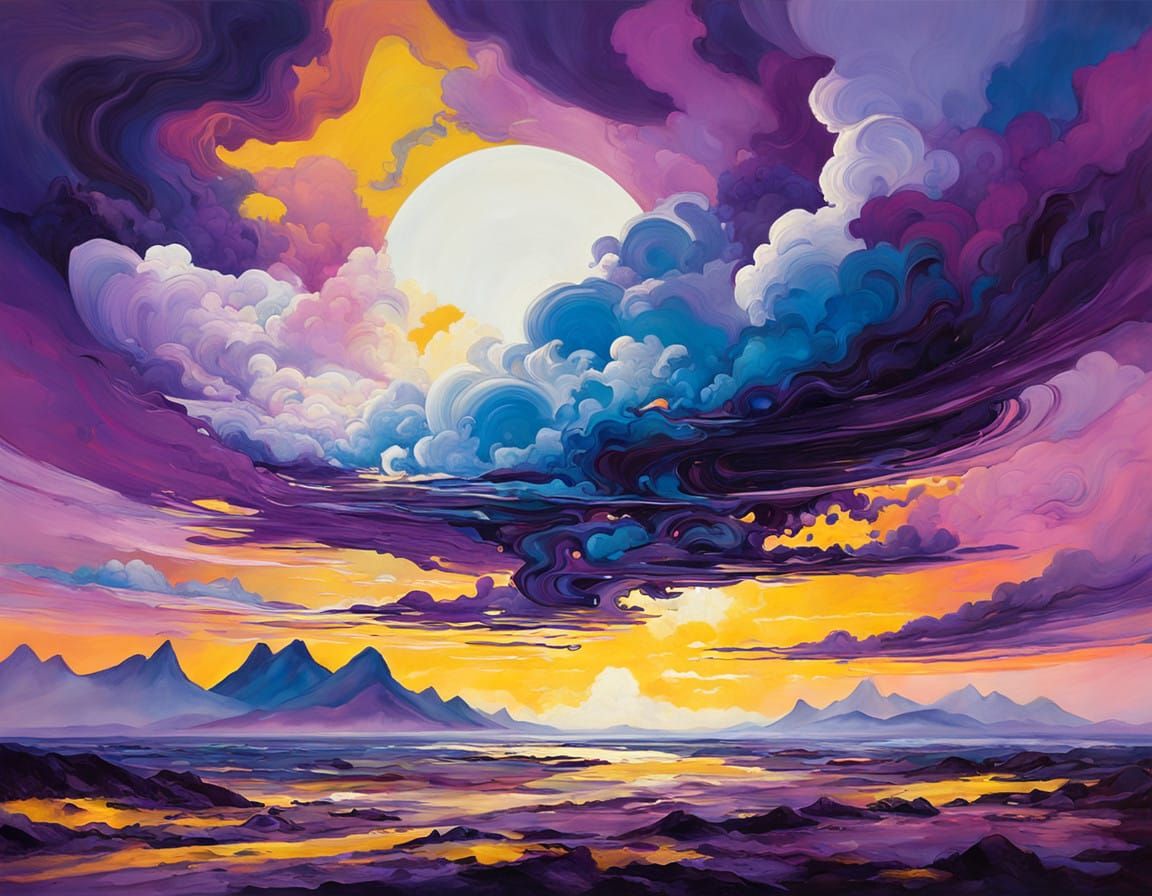 Vibrant Surrealist Dreamscape in Bold Brushstrokes