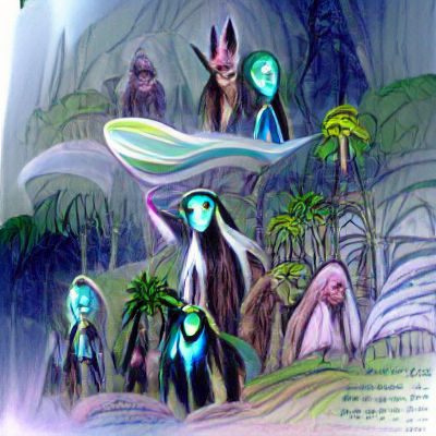 Alien Wizards with Glassy Skin on Jungle Planet