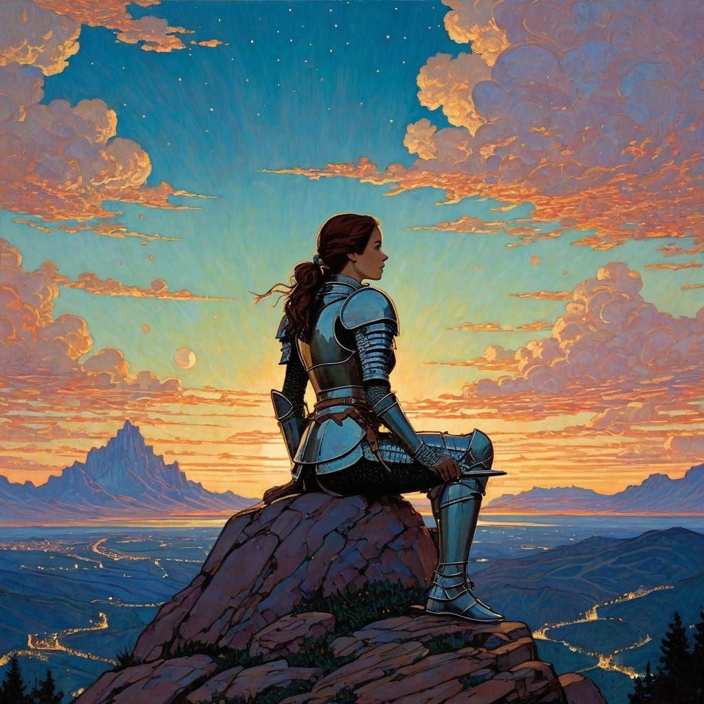 In her thoughts she is a Knight with armor, shield and sword...