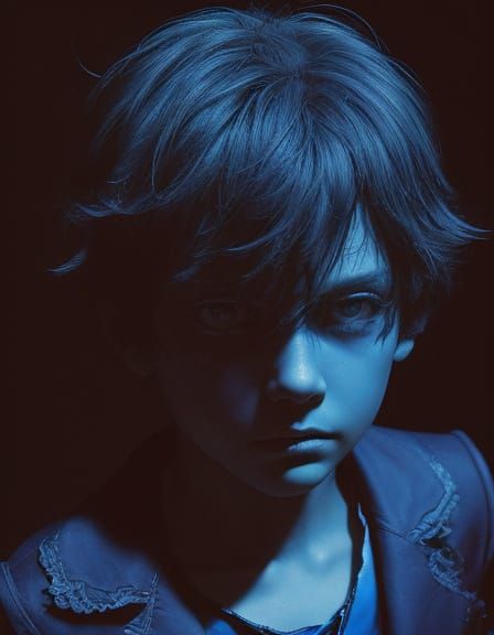 Eerie Close-Up Portrait in Surrealist Style