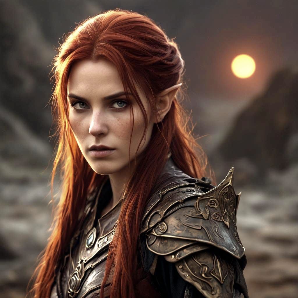 Mystic Elf Warrior Portrait in Fantasy Style