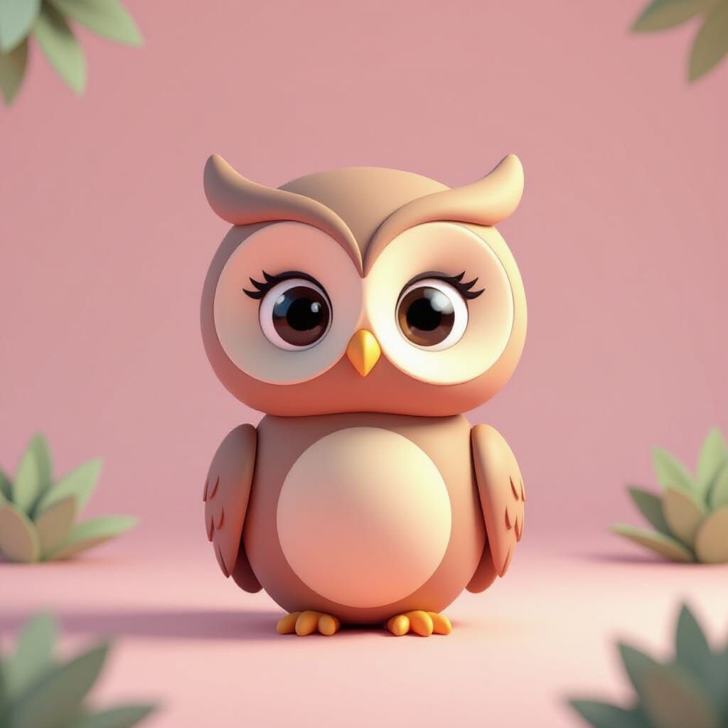 Wise Baby Owl Mascot for Libra, Pocoyo Style