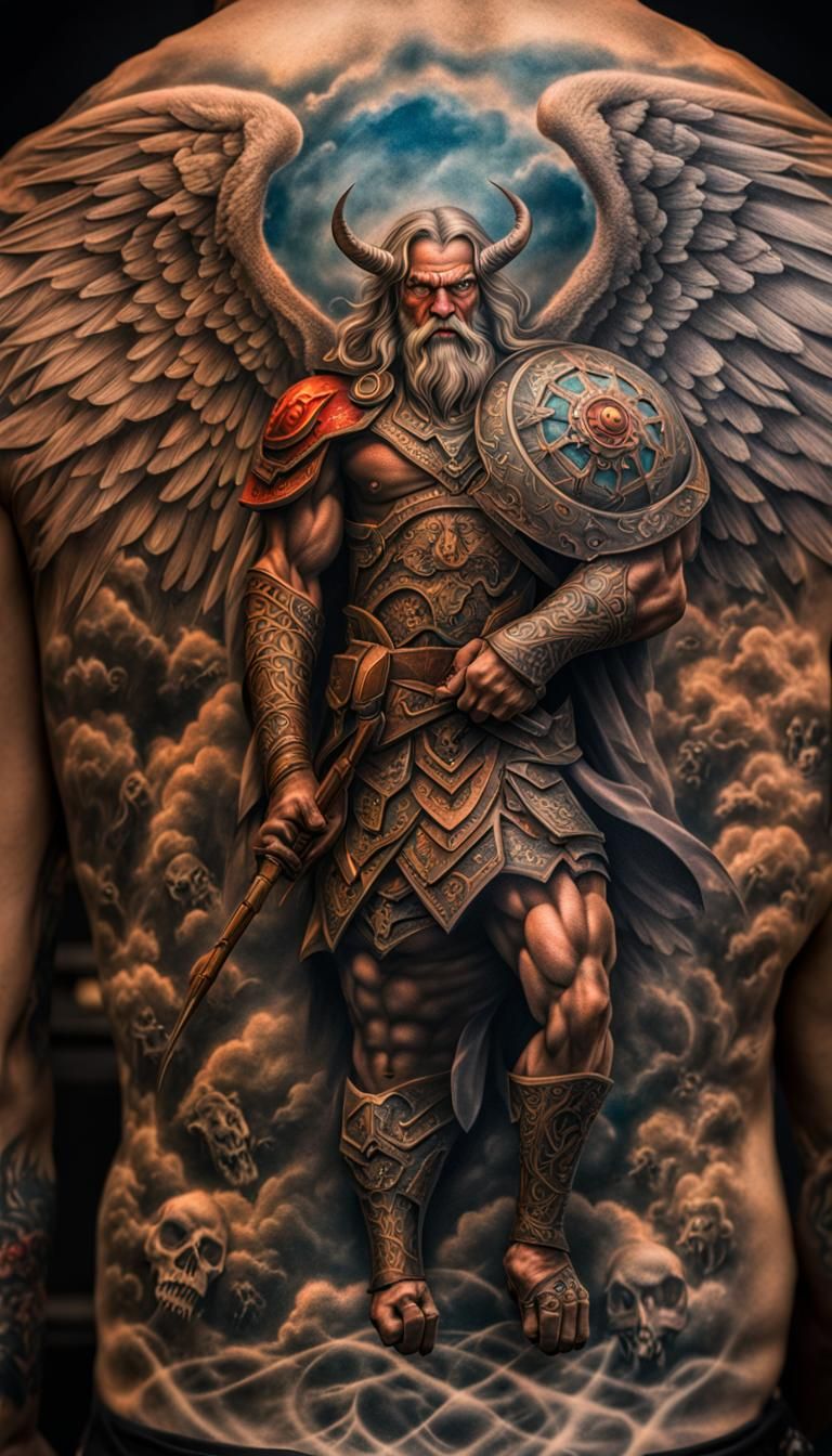 France Theme Angel Demon Tattoo Macro Photography