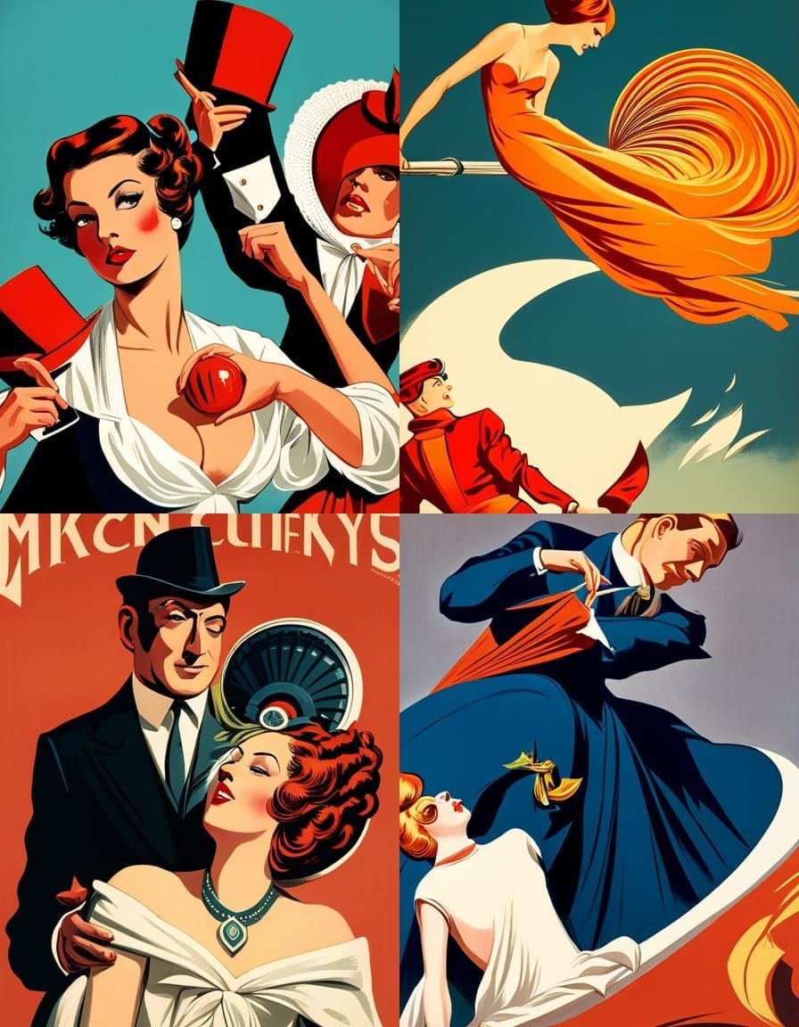 Vintage Poster Art in Cappiello Style