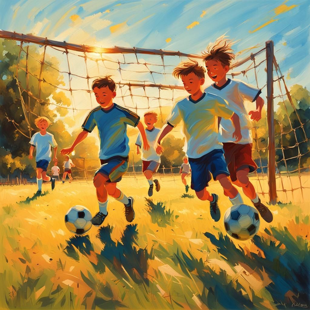 Vibrant Summer Afternoon in an Old Soccer Field