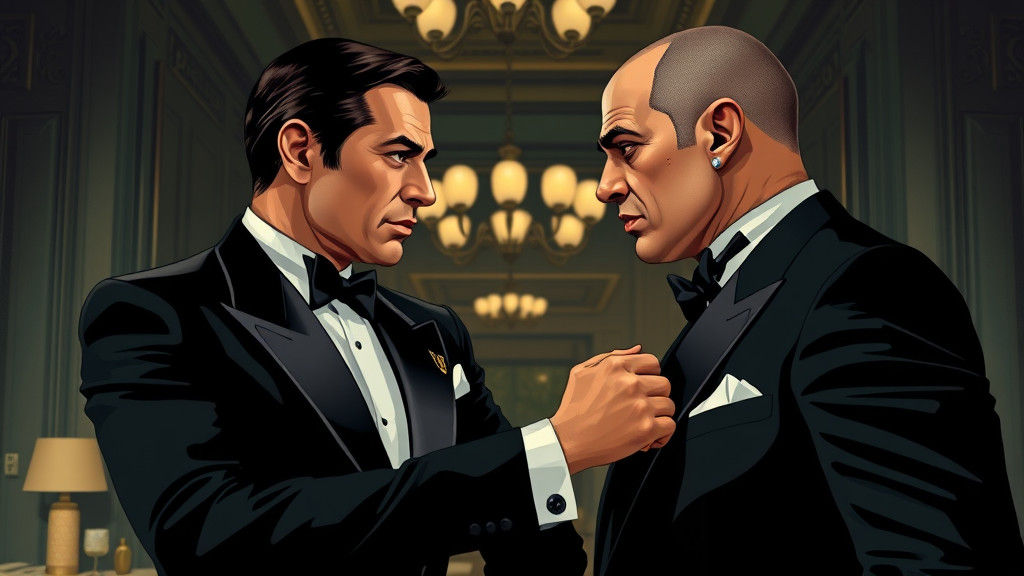 James Bond vs Oddjob: High-Stakes Confrontation in a Luxurio...