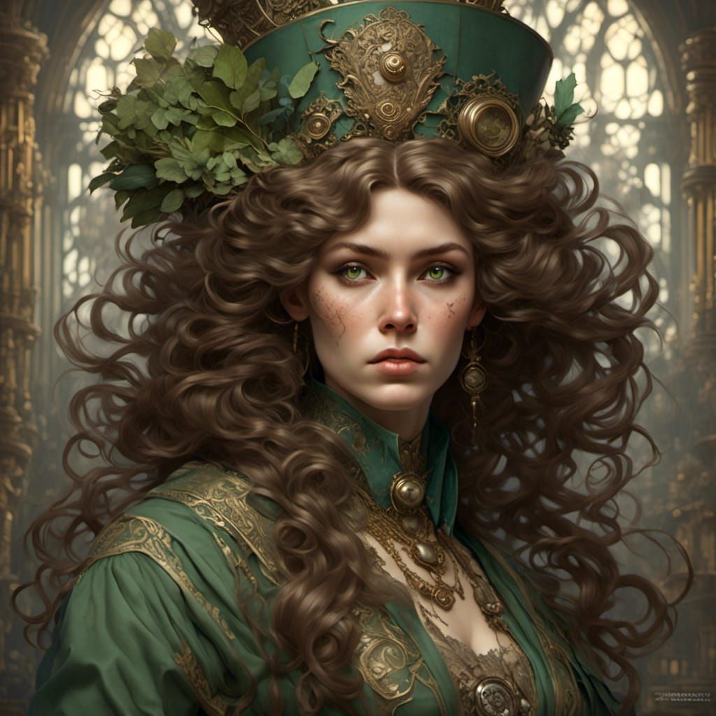 Detailed Portrait with Long Hair in Digital Art Style