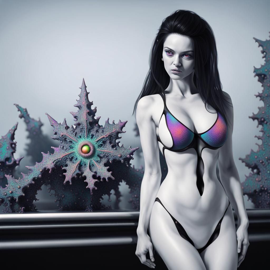 tetradic colors neo-primitivism mandelbrot telephoto Octane Render stygian retro surrealism draft Hyperrealistic, splash...