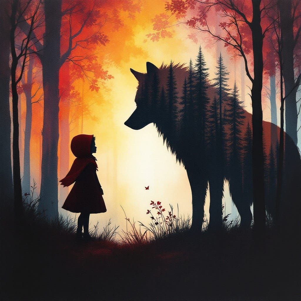 Danger Lurking in the Forest Silhouette