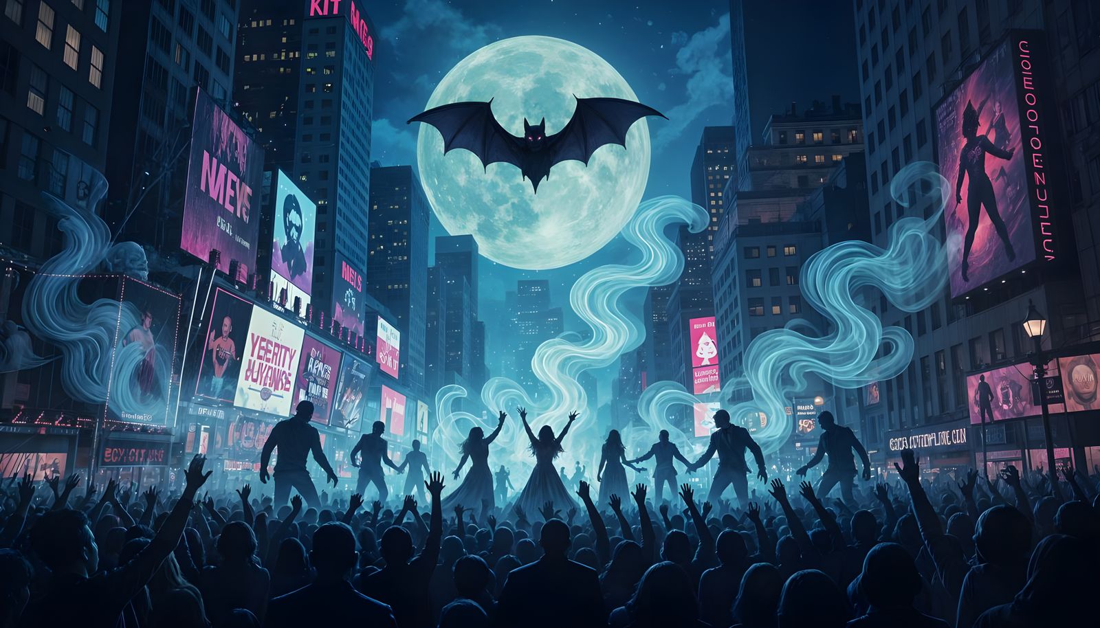 Haunted New Year's Eve Ball Drop with Ghosts and Zombies