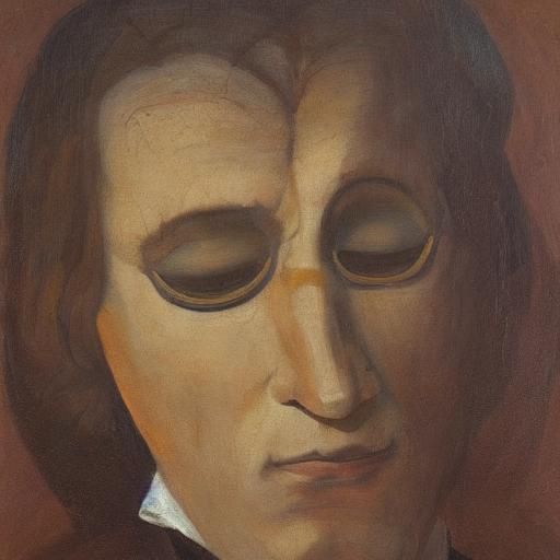 Young Vampire Hugging Teddy Bear: Macabre Realism Painting