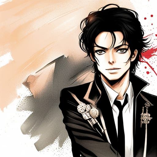 Michael Jackson in Anime Manga Style