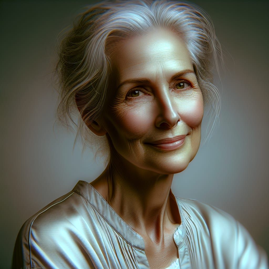 Serene Portrait of an Older Person in HDR
