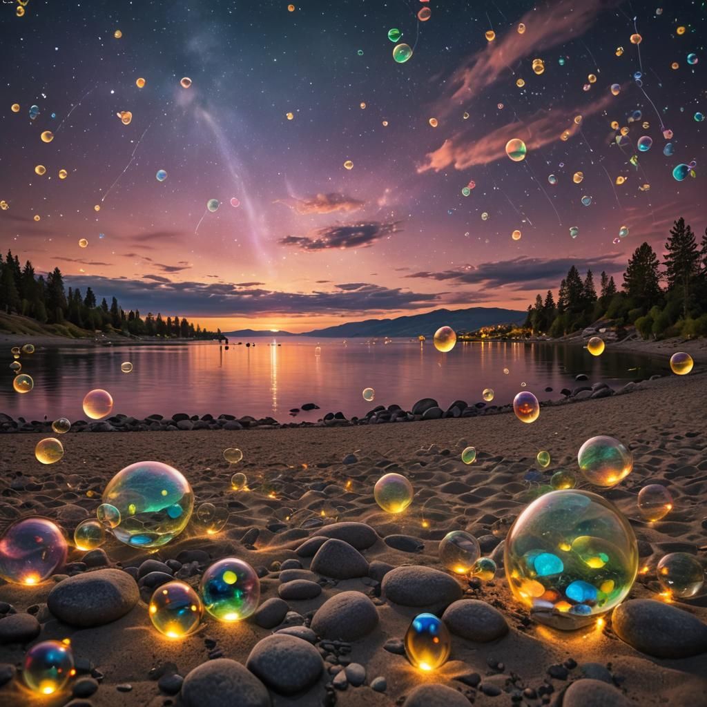 Epic Sunset Beach Scene Inside a Bubble