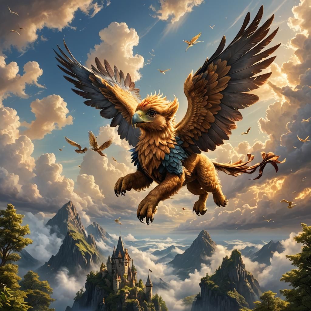 Baby Griffins First Flight