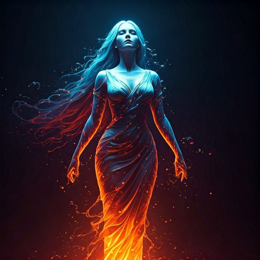 Ethereal Water Dancer in Vibrant Colors