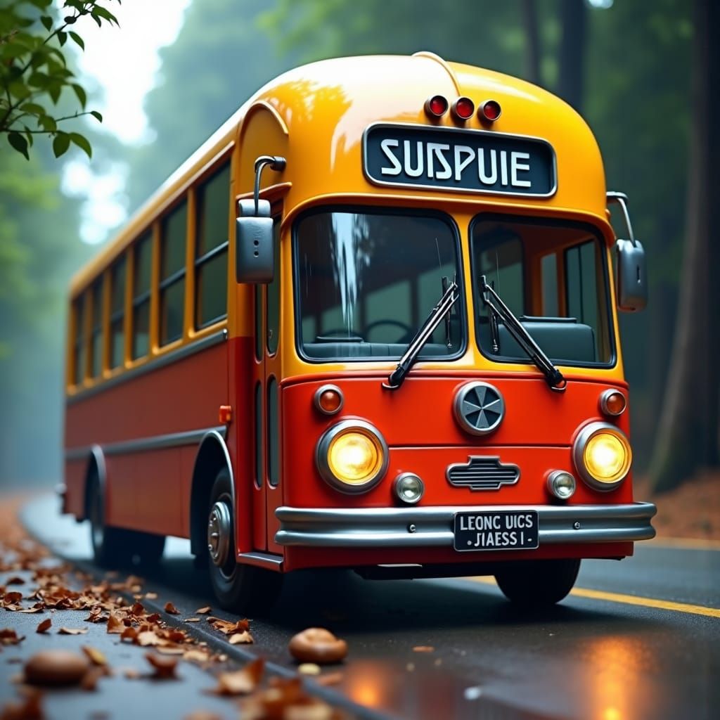 Giant Python Coils Around Derelict Bus on Cliff