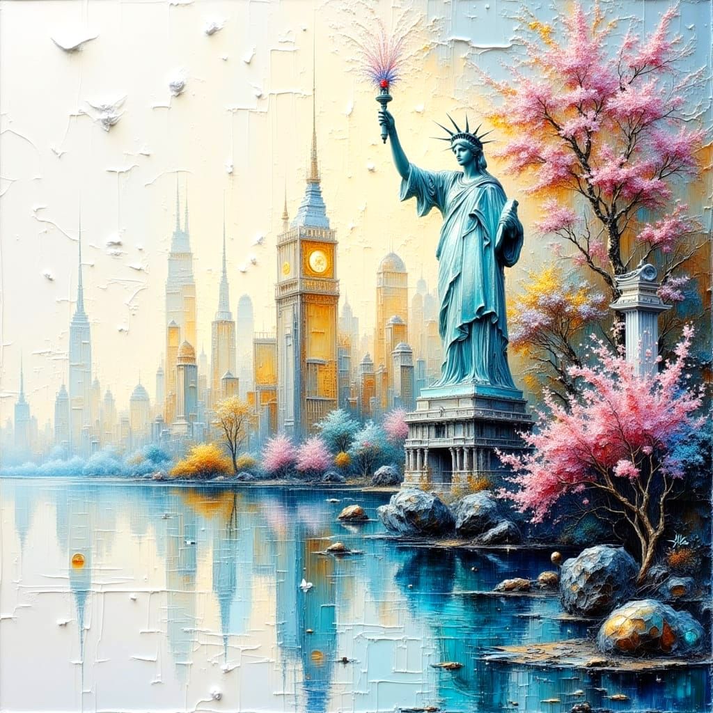 Fluid Water in Alcohol Ink Impasto Style