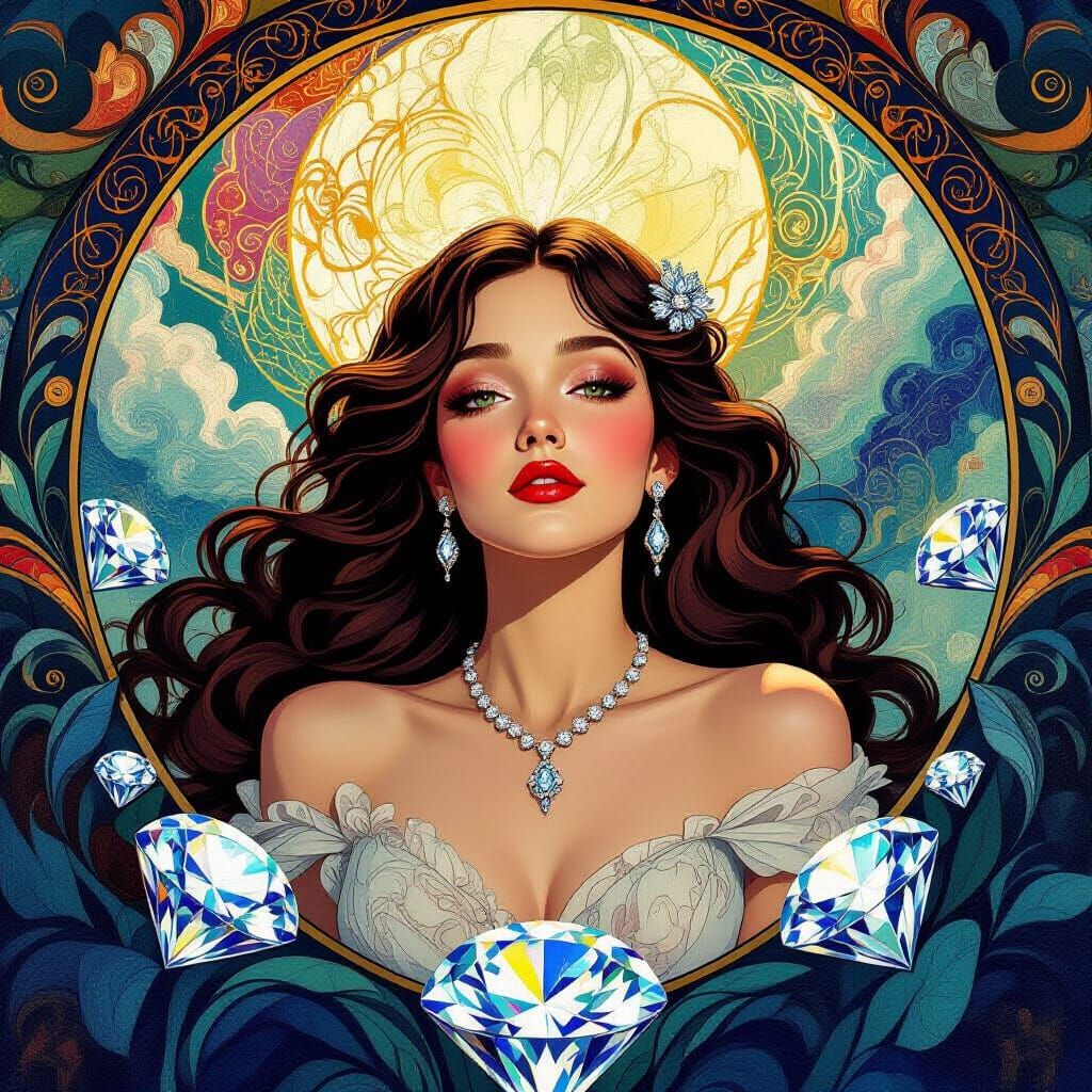 Lucy in Diamond Sky: Neo-Impressionist Matte Painting