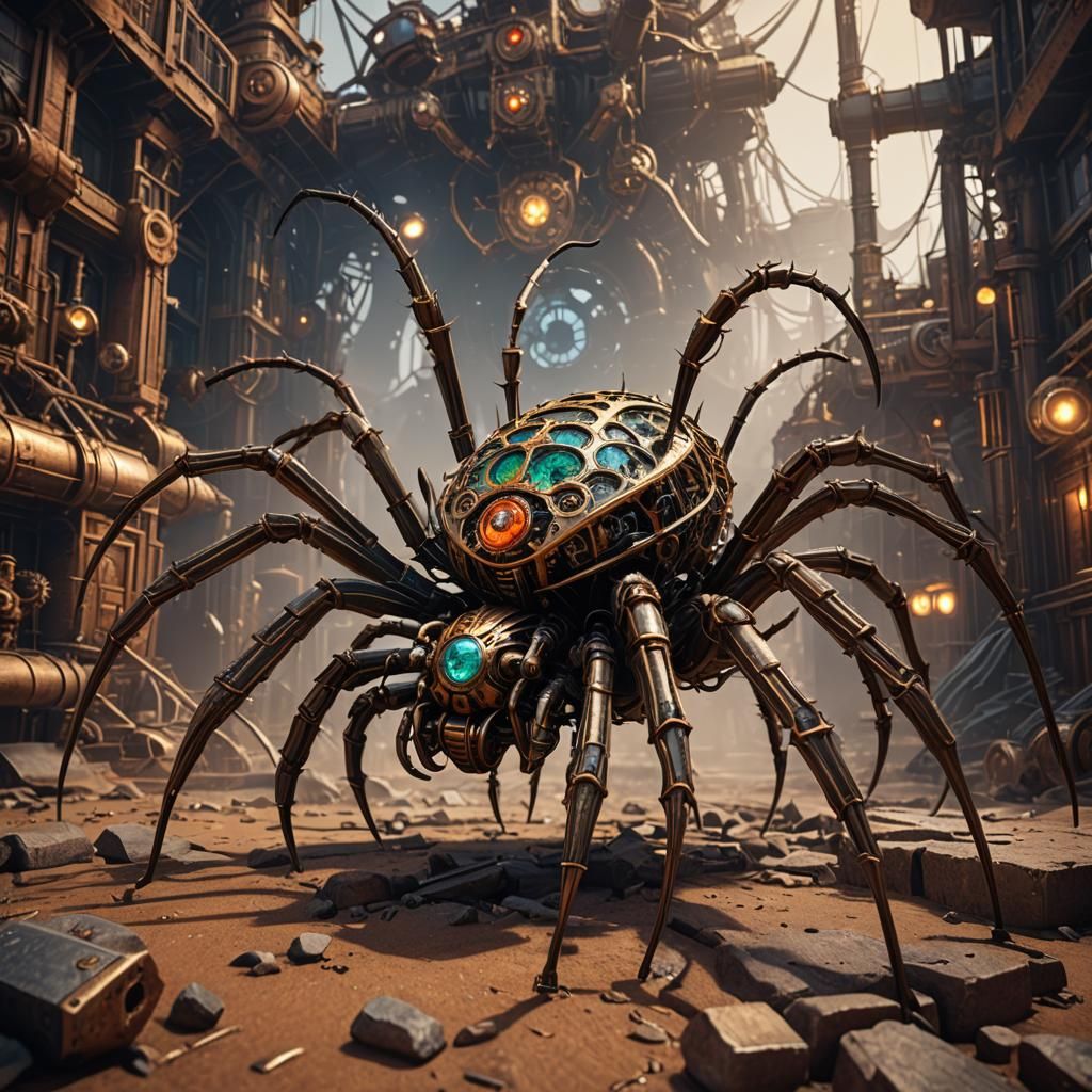 Steampunk spider from Mars