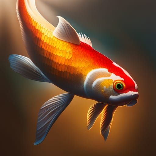 Jewel Koi in Hyperrealistic Splash Art