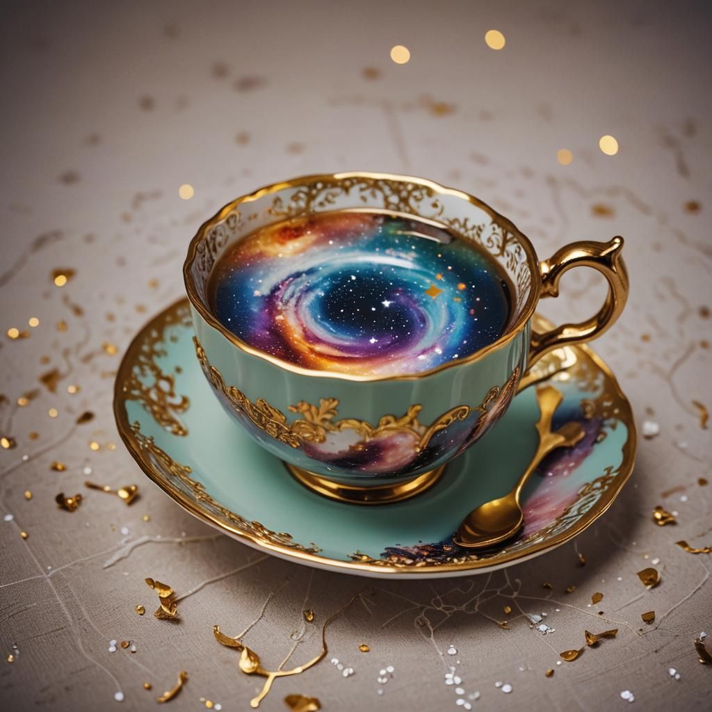Galaxy in Teacup: A Steampunk Surreal Film Still