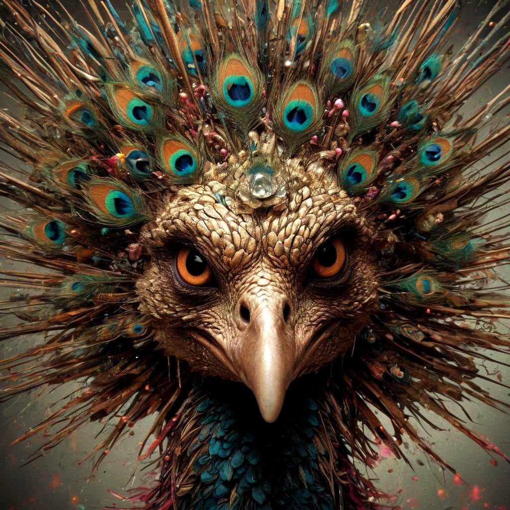 Vibrant, Hyper-Detailed Monster Erupts in a Neon Explosion