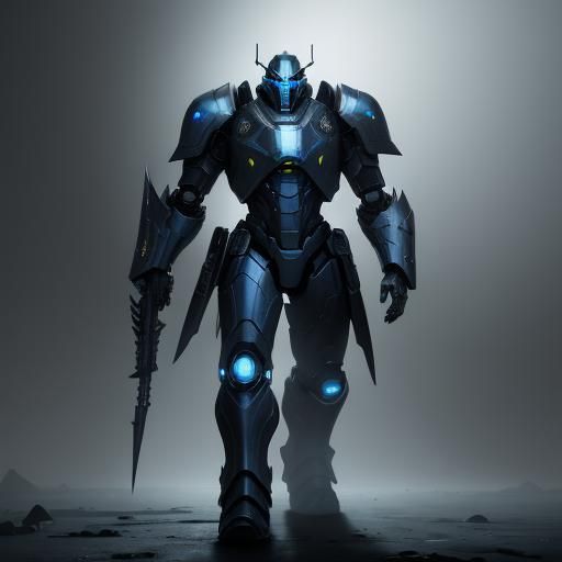 Gloom Shield Robot Concept Art in Unreal Engine 5 Style