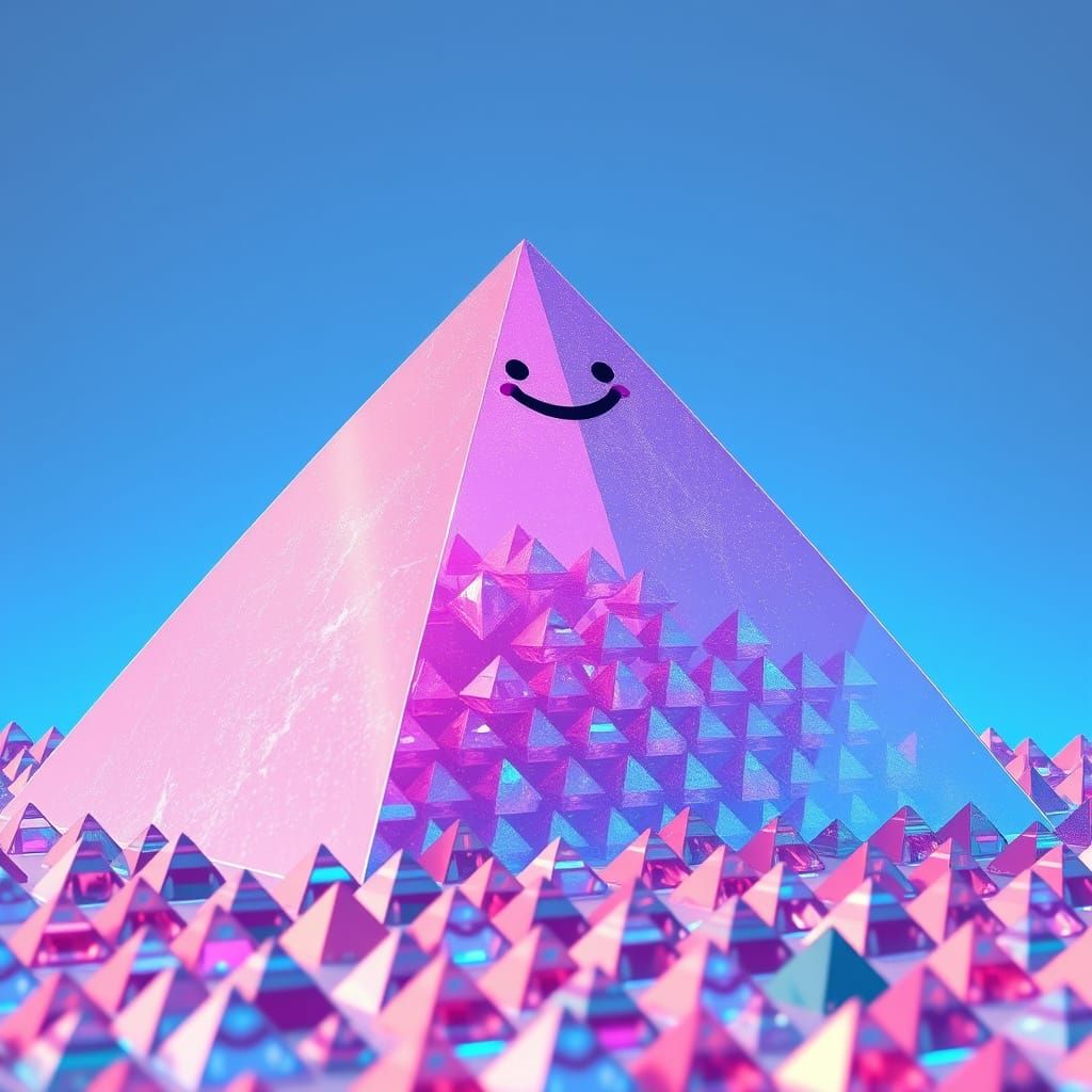 Colossal Plastic Pyramid Spewing Smaller Pyramids