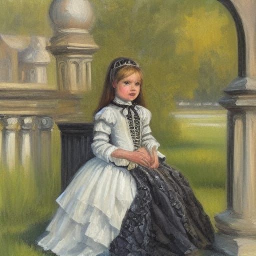 Beautiful Princess Enjoying Cafe Coffee