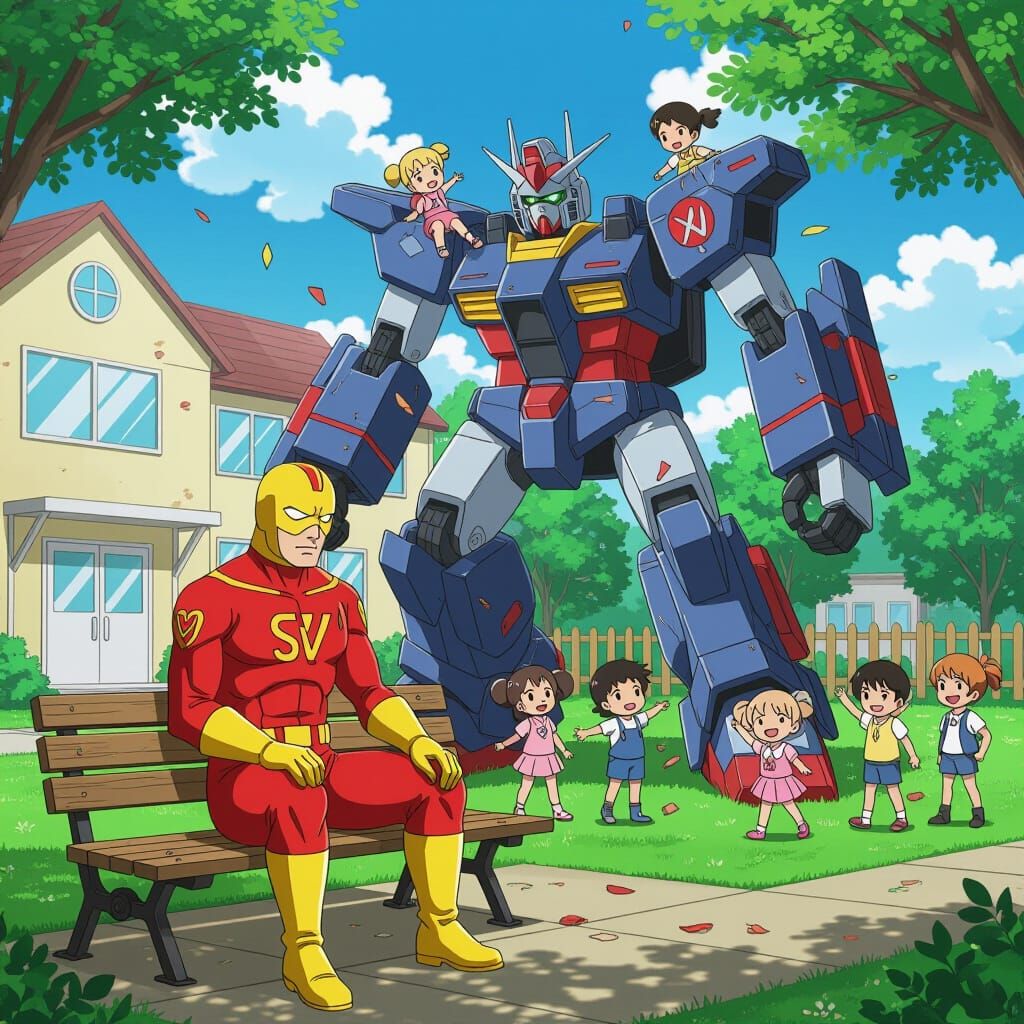 Dejected Supervillain in Anime Style