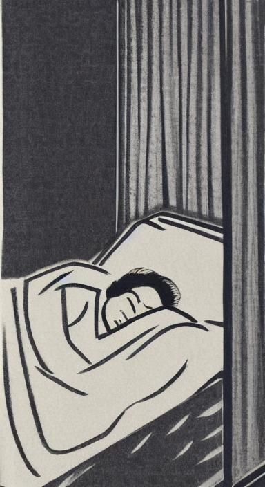 Ukiyo-e Bedroom Scene in Vectorbloom Style