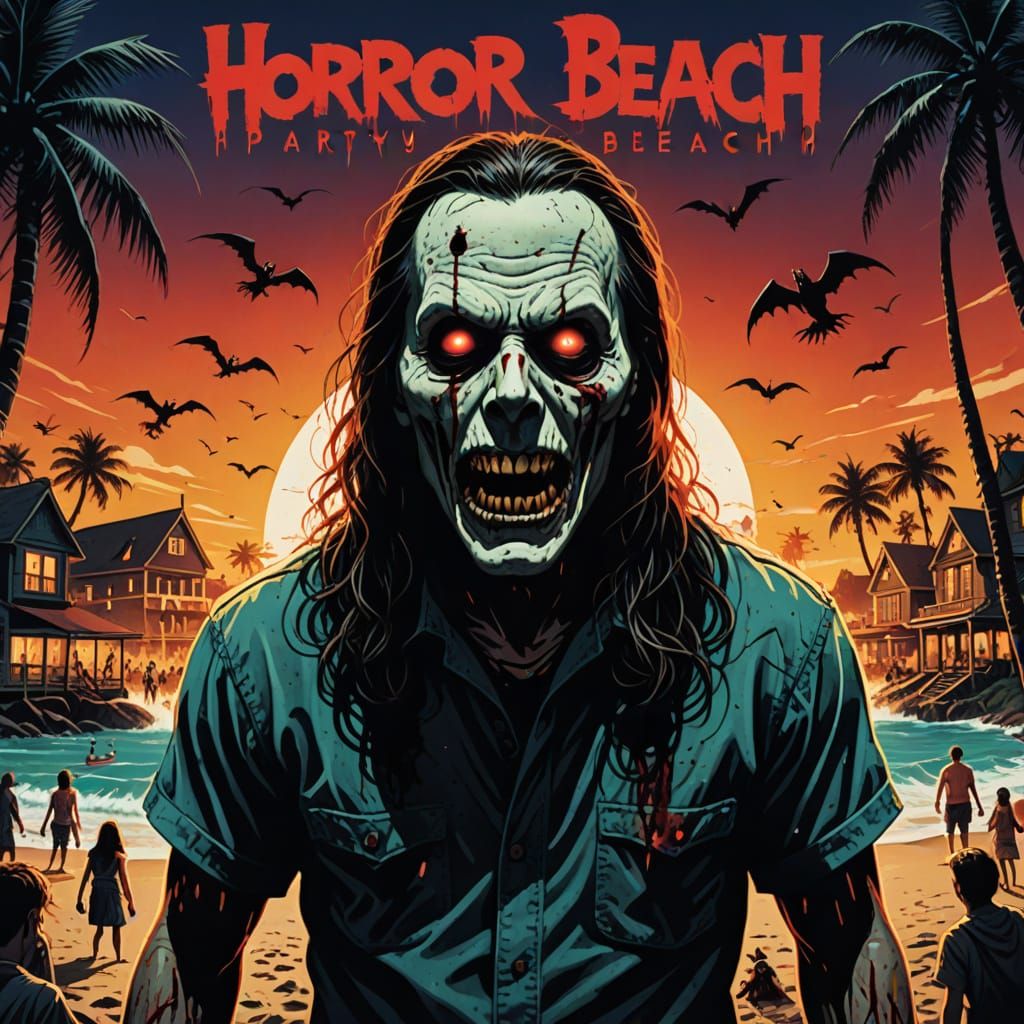 Horror at Party Beach Movie Poster Design