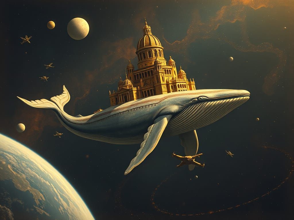 Cosmic Whale in Renaissance Style