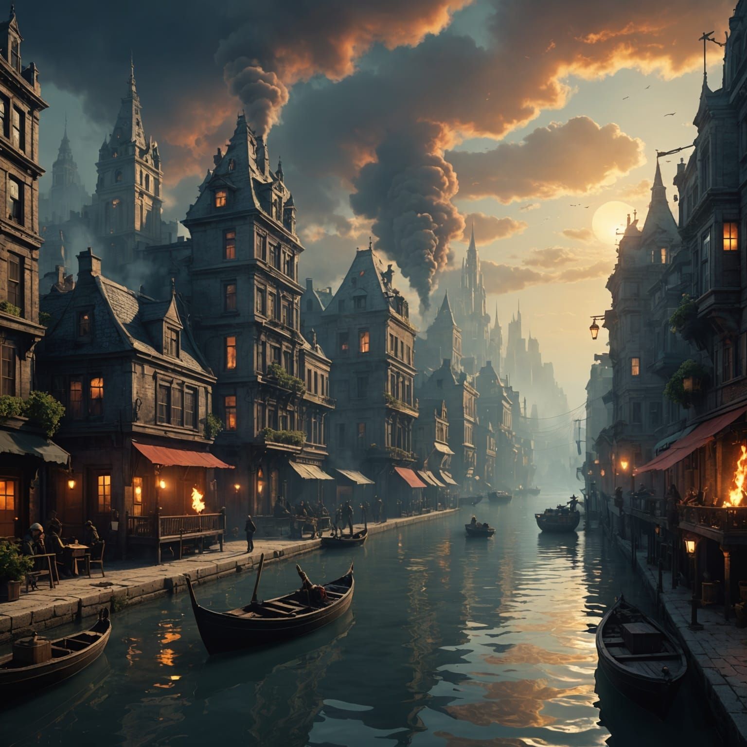 Burning Sky: A Sci-Fi Fantasy Landscape