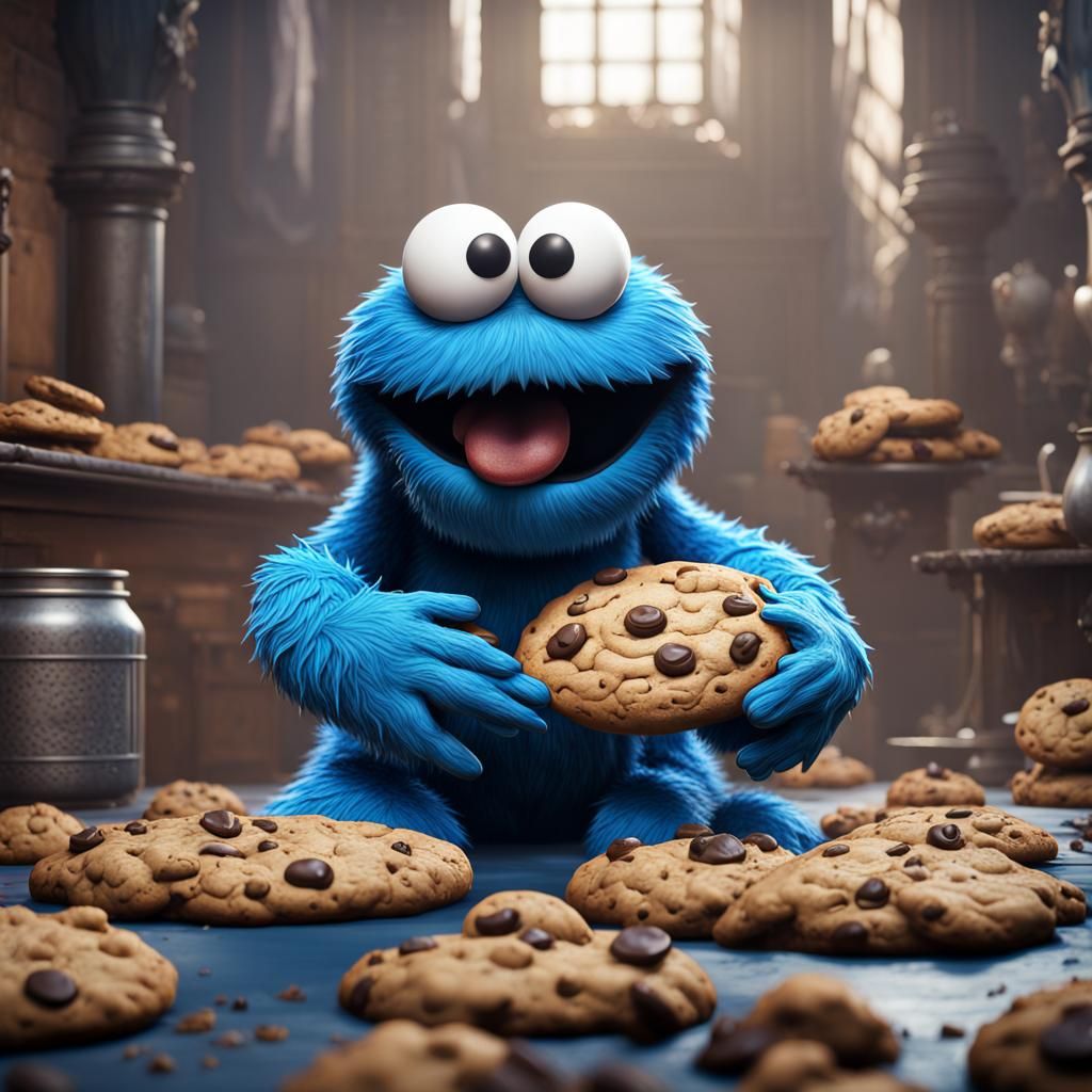 Detailed Cookie Monster Fantasy Concept Art