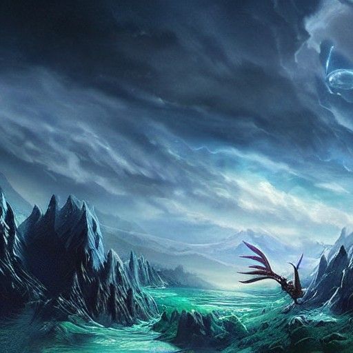 Cinematic Magical Creature with Stunning Sky