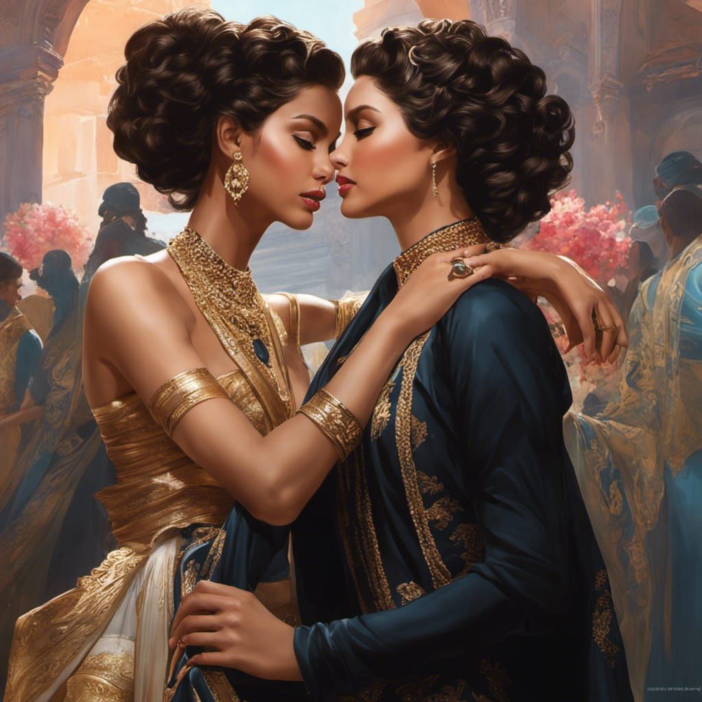 Two women show themselves to the camera